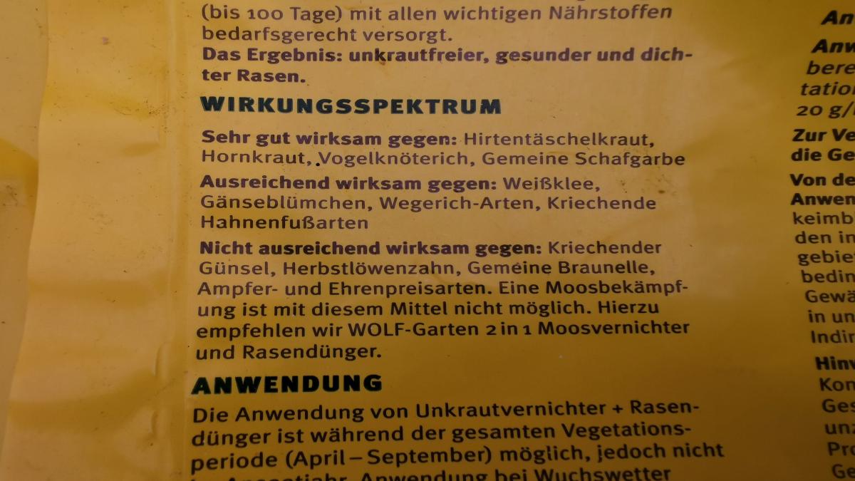 Dagegen wirkt der Unkrautvernichter von Wolf Garten gut